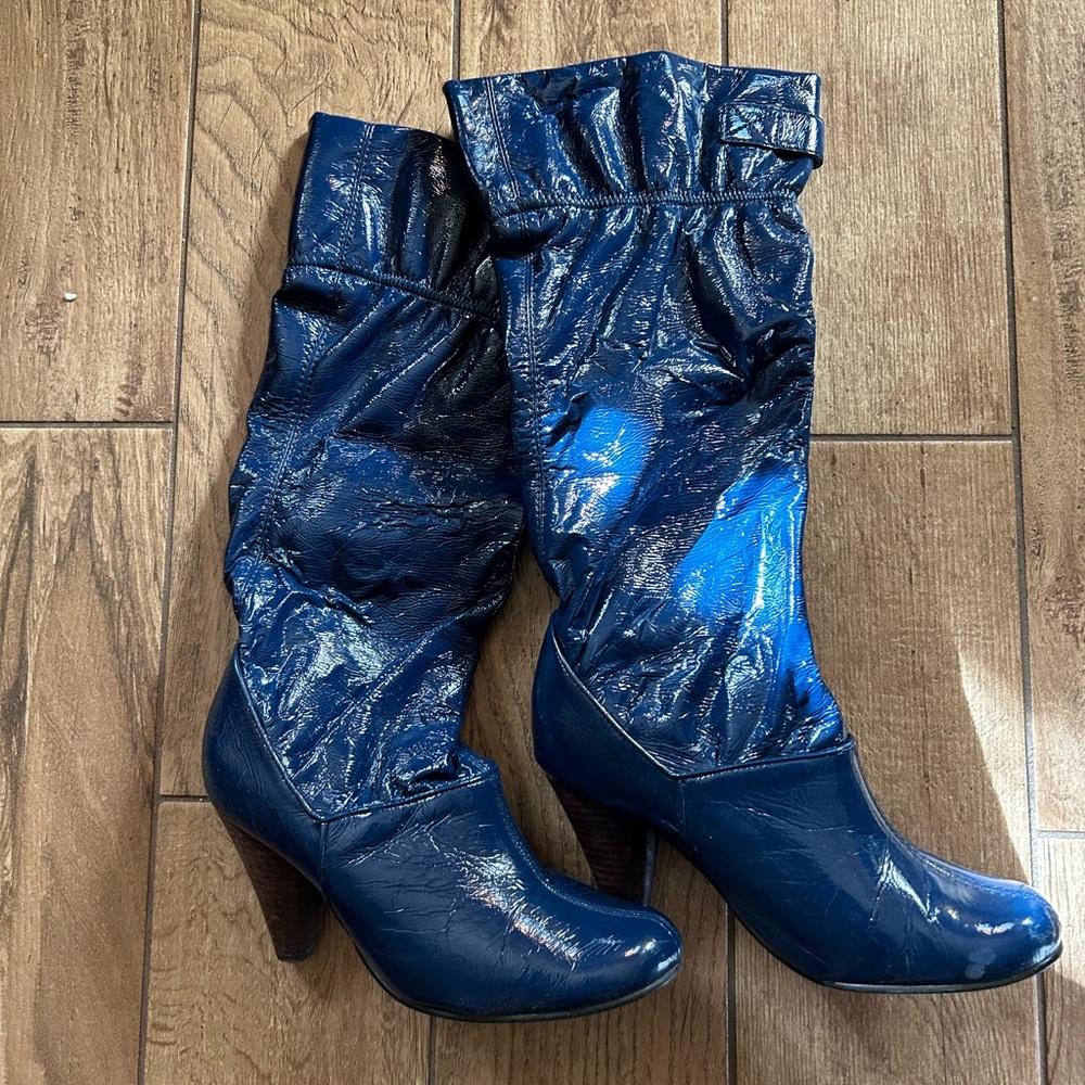 Shiny Blue Boots